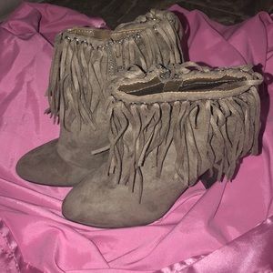Charlotte Russe Fringed Booties